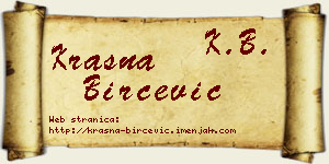 Krasna Birčević vizit kartica